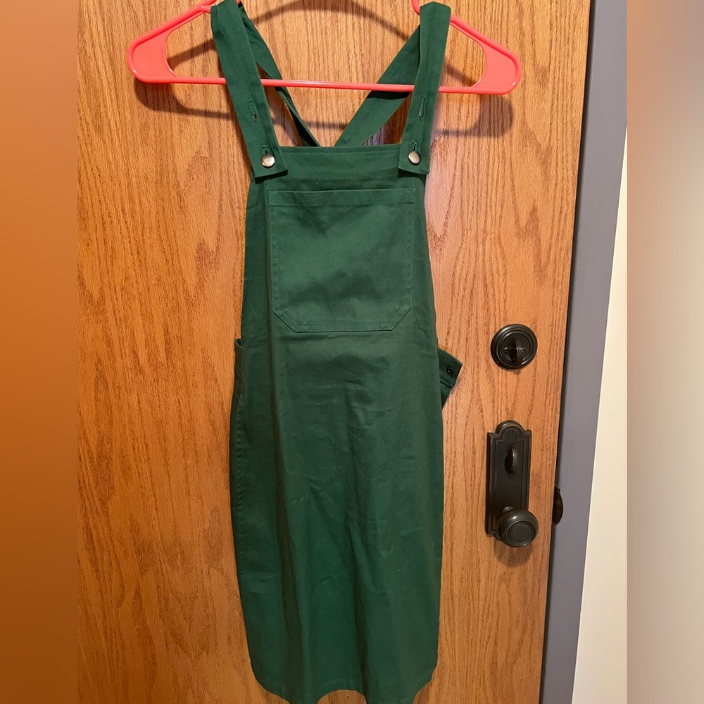 Green overall dress